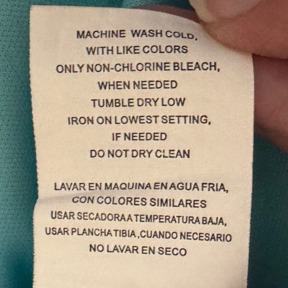 F-130 Takara Teal & White 1/2 Sleeve Hi Lo Lined MIDI Dress Size M - Picture 14 of 15